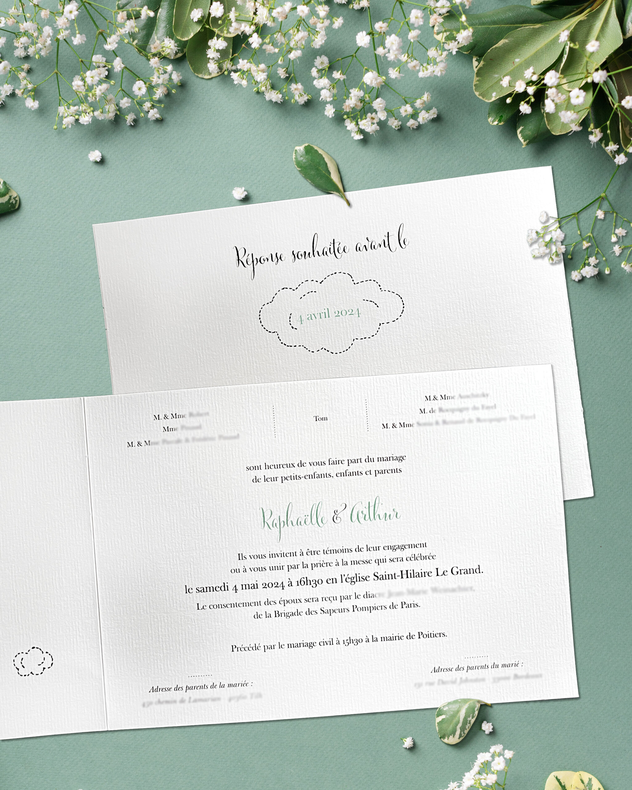 Faire-part de mariage avec illustration