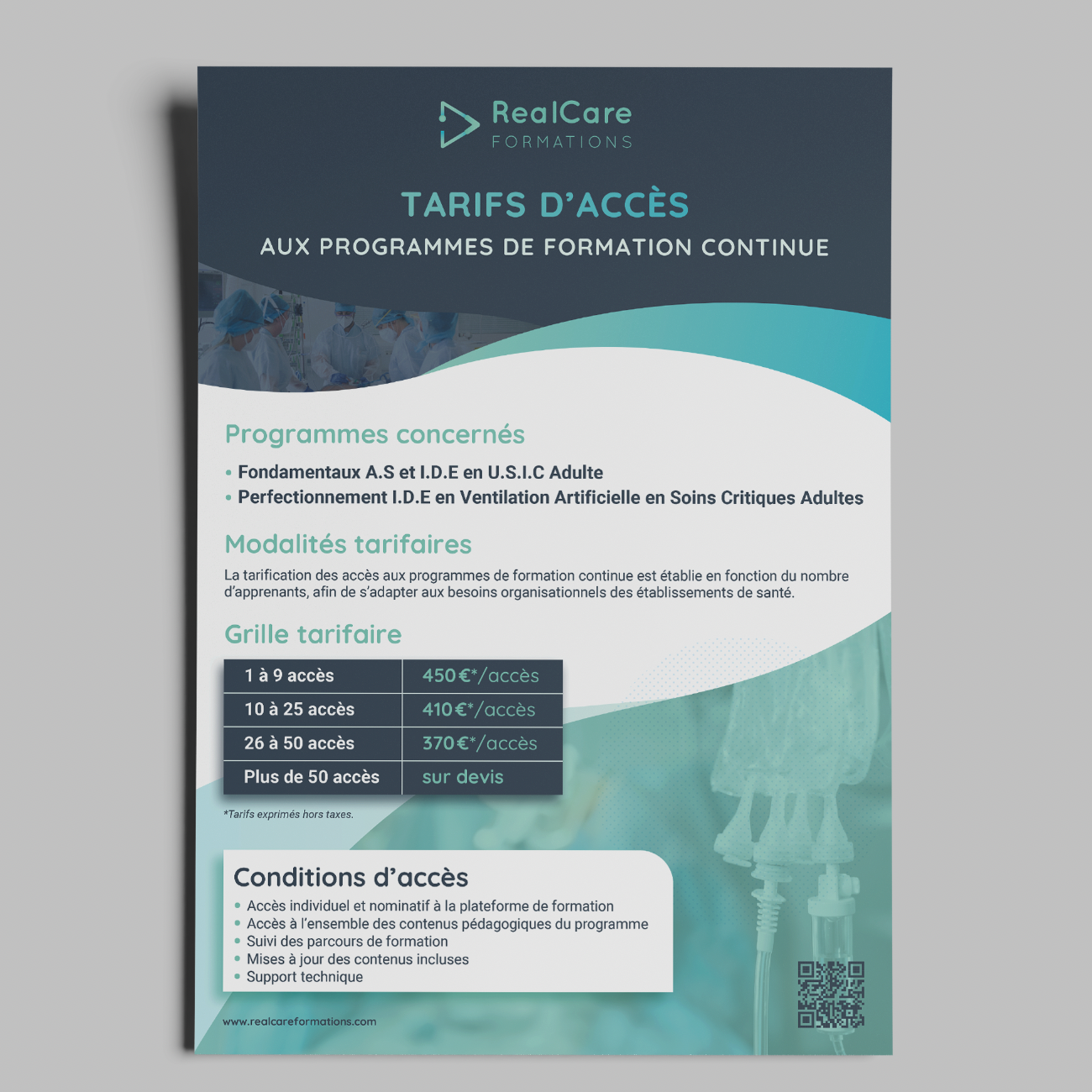 RealCare FORMATIONS : plaquettes tarifaires